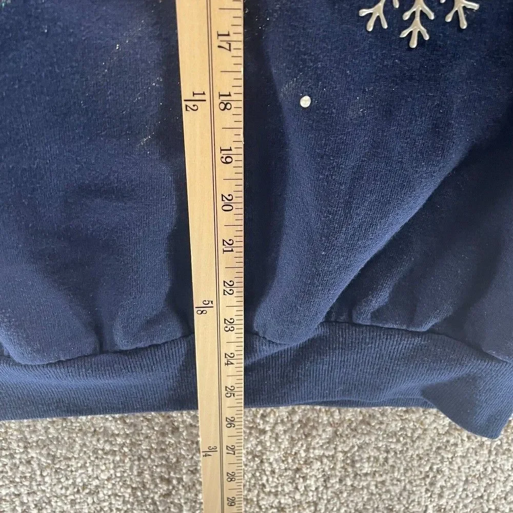Vintage‎ Snowflake Sweatshirt Womens Medium Blue Pullover Jerzees Made In USA
